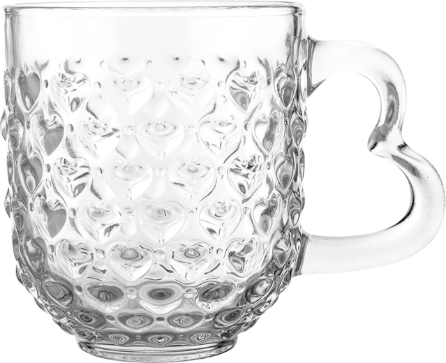 Altom Design üveg bögre szíves díszítéssel 310 ml