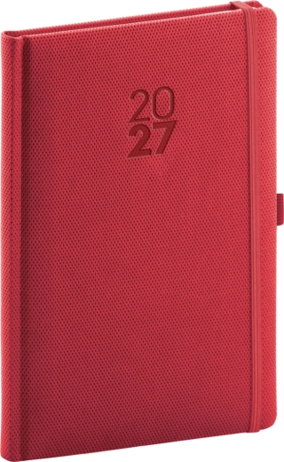 Notique Diamante 2027 heti határidőnapló, piros, 15 × 21 cm