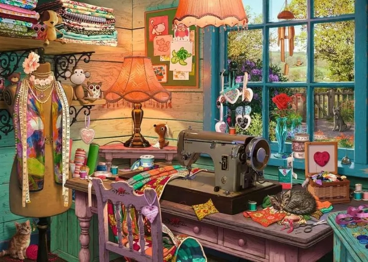 Ravensburger puzzle Az én menedékem 4: Varrósarok 1000 darab