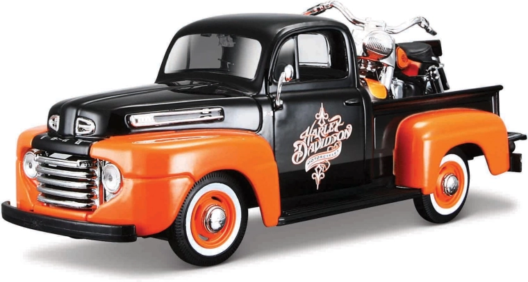 Maisto Harley-Davidson custom 1948 Ford F-1 pick-up 1958 FLH Duo Glide motorkerékpárral 1:24