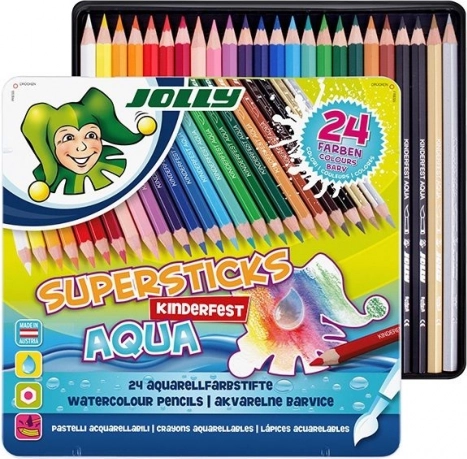 JOLLY Supersticks Aqua akvarell ceruzák, 24 db fémdobozban