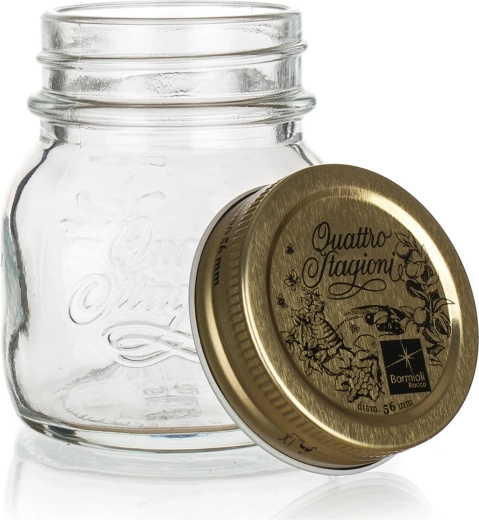 Quattro Stagioni 0,5 l üveg tároló fém tetővel