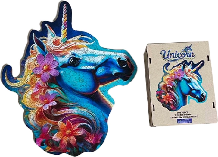 Fa gyermek puzzle unikornis mintával – 1 db