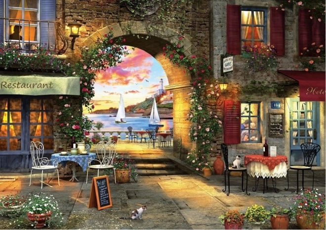 Tengerparti étterem puzzle 1000 darabbal