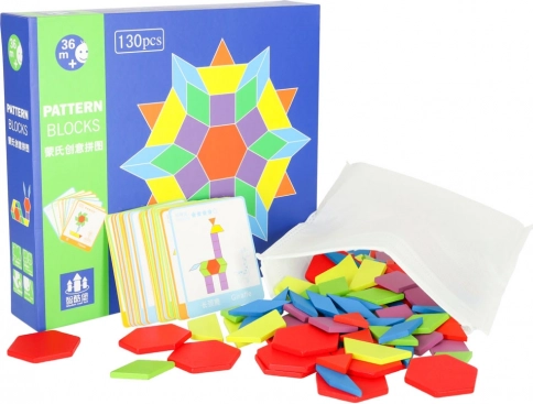 Fa mozaik Montessori kirakó 155 darabbal