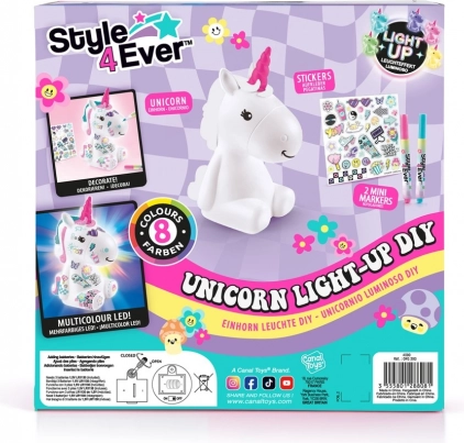 Style4Ever világító unikornis – kreatív készlet
