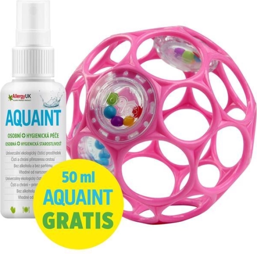Oball csörgő labda 10 cm sötétrózsaszín + Aquaint tisztító víz 50 ml