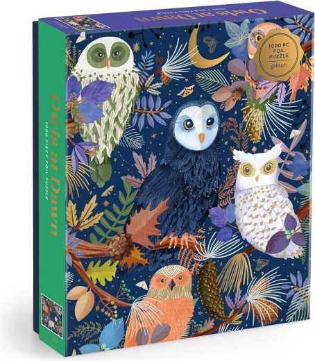 Galison fémes puzzle Baglyok alkonyatkor, 1000 darabos