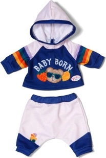 BABY BORN melegítő szett 43 cm-es babához – kék kapucnival