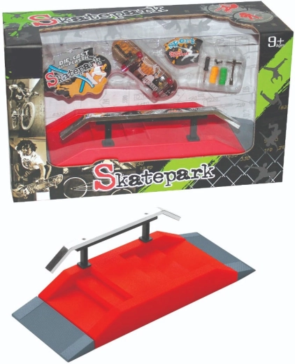 Fingerboard skatepark szett fém korláttal