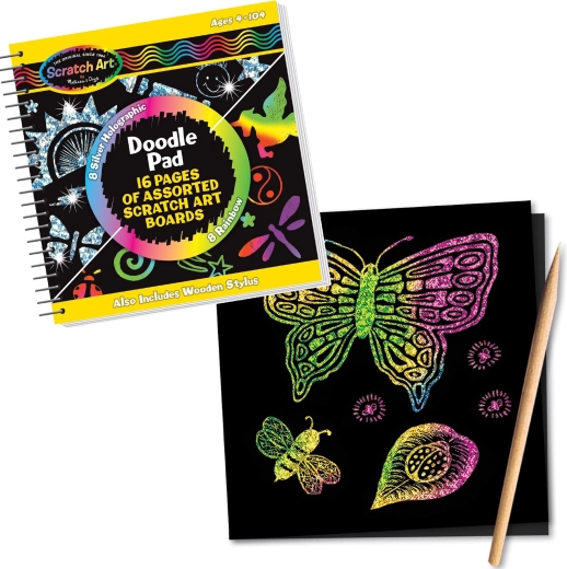 Melissa & Doug kreatív blokk kaparós képekkel és fa kaparópálcával