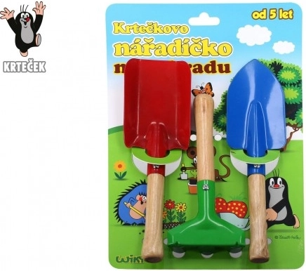 Gyermek kerti szerszámok Vakond – fém és fa, 3 darabos készlet