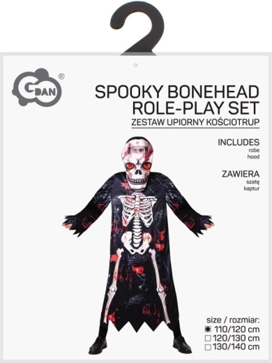 Gyerek csontváz jelmez maszkkal 110–120 cm