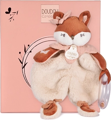 Doudou ajándékszett – Mina plüss róka csörgővel, 18 cm