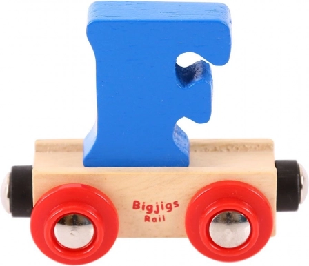 Bigjigs Rail fából készült kocsija F betűvel