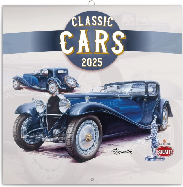 jegyzetnaptár classic cars 2025 30 × 30 cm