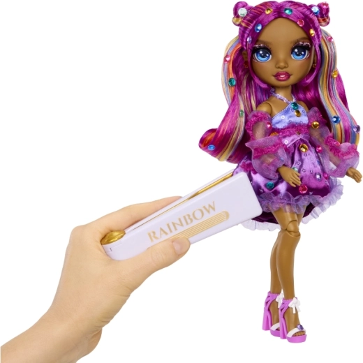 Haj és outfit díszítése szivárványos kristályokkal