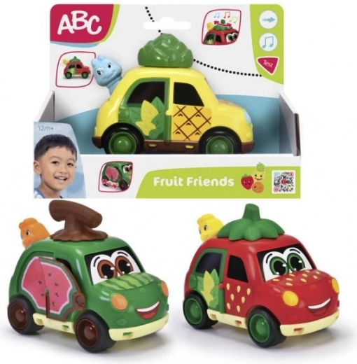 ABC gyümölcsös kisautó 12 cm, 3 változat