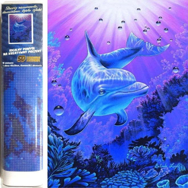 Norimpex gyémántkirakó delfin 30 × 40 cm