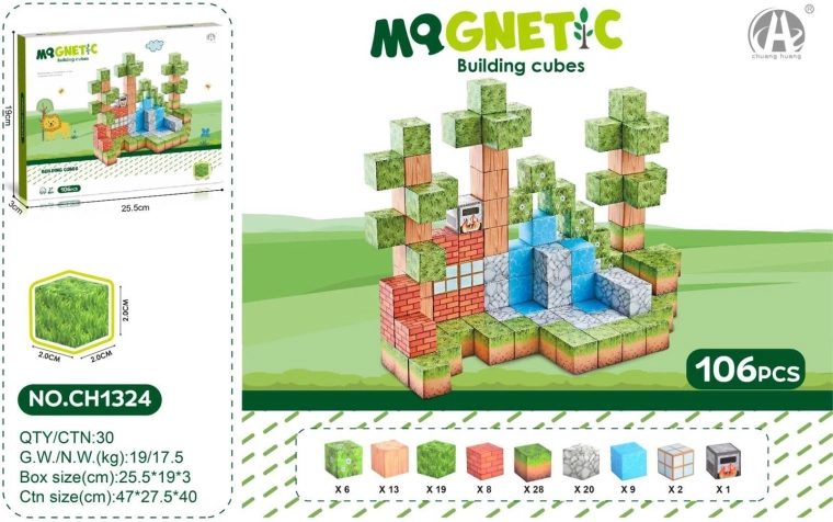 3D mágneses kockakészlet 106 darab