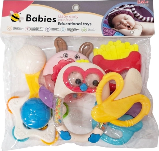 Bébi csörgő- és rágóka készlet