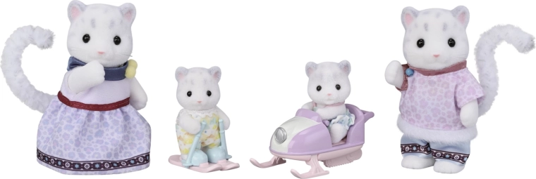 Sylvanian Families hóleopárd család hórobogóval és sílécekkel