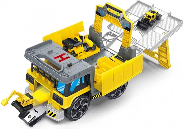 Építési állomás – játékkészlet markolóval és billenőplatóval