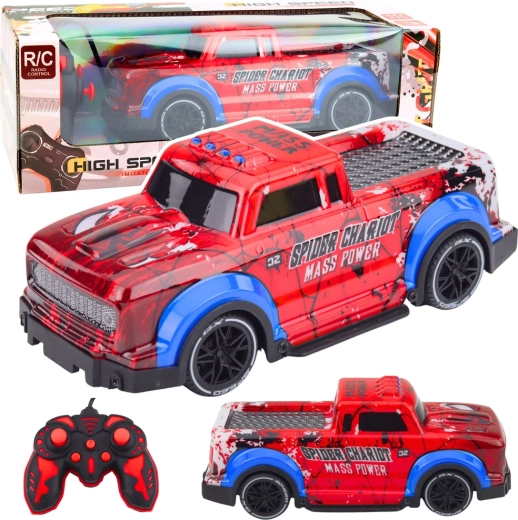 RC terepjáró Spider LED effektekkel, piros