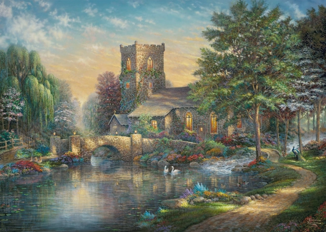 Puzzle Álomkápolna a fűzfás erdőben 1000 darab SCHMIDT