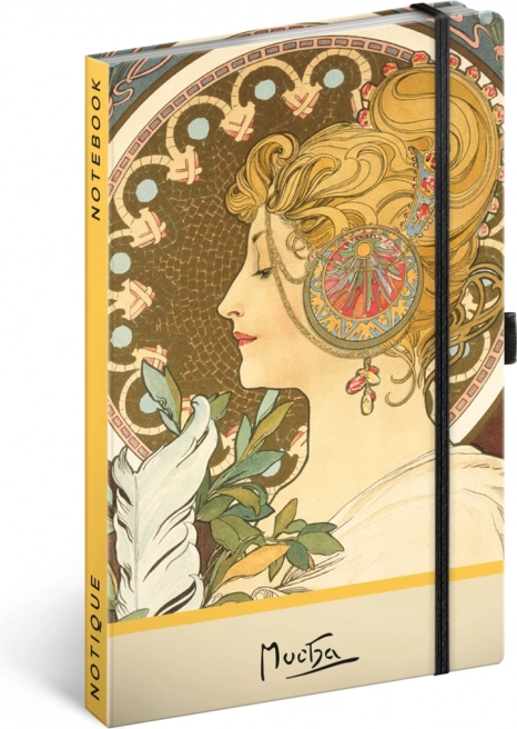 Alfons Mucha jegyzetfüzet – Toll, pontozott, 13 × 21 cm