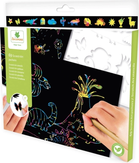 Scratch Art – sablon szerinti kaparás - 1 darab