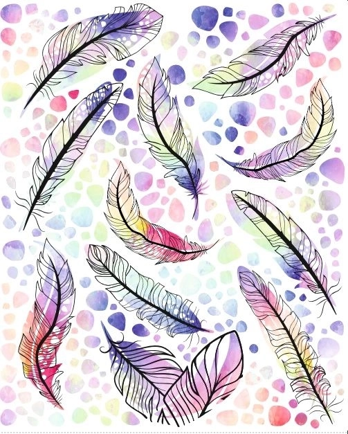 vasalható tollmintás felvarrók – nagy ív 20 × 30 cm