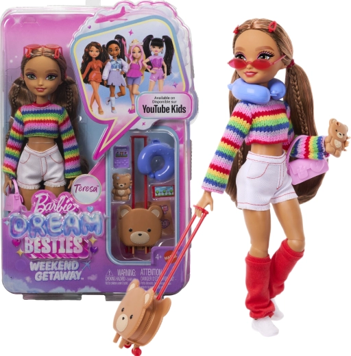 Barbie Dream Besties Teresa – divatbaba hétvégi kiruccanáshoz kiegészítőkkel