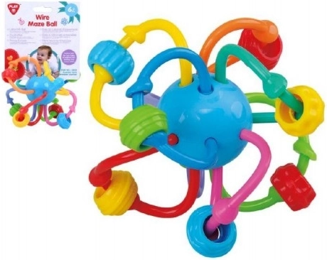 Csörgő – összegubancolódott labda (műanyag) 12 cm, kártyán, 6 hó+