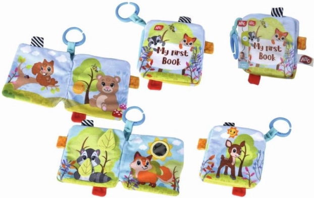 Puha textil babakönyv Forest Friends kisbabáknak 17 cm