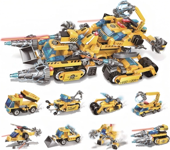 QMAN THE LEGEND OF CHARIOT 8 az 1-ben építőkészlet – építőipari gépek