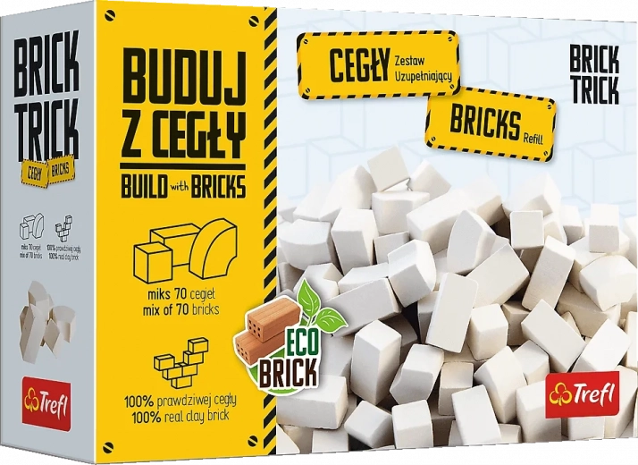 Trefl Brick Trick fehér téglák csomag, mix 70 db