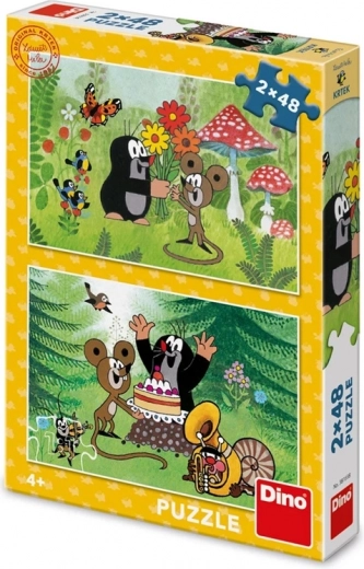 Dino puzzle Kisvakond – Ünnepség 2×48 darab