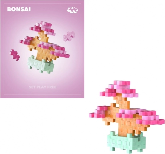 Plus-Plus virágok rózsaszín bonsai építőkészlet