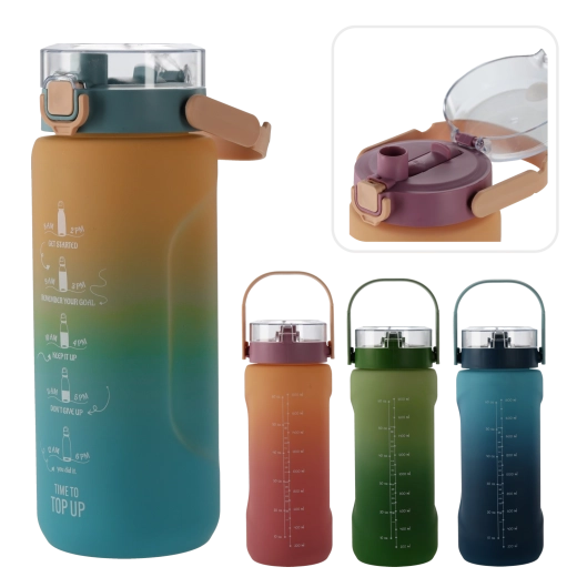 2 l-es vizespalack ombre hatással, sötétkék–világoskék