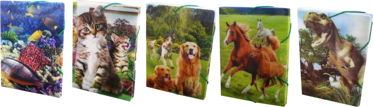 A5-ös füzet tartó doboz gumipánttal 3D vegyes