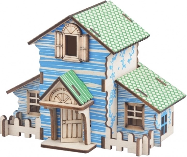 Woodcraft fa 3D puzzle erdei házikó