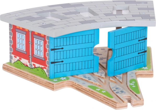 Bigjigs Rail hármas fűtőház kapukkal fa vasútvonalakhoz