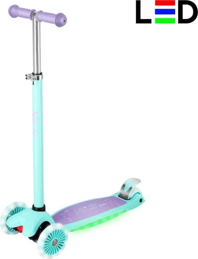 NILS Fun HLB1310 gyermek háromkerekű roller LED világítással, lila
