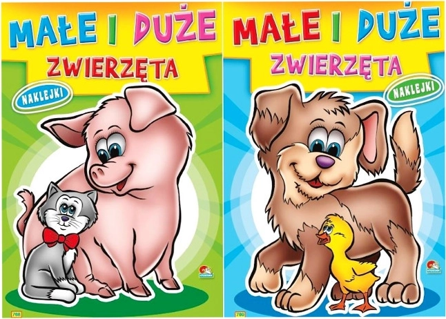 Kifestőkönyv Kicsi és nagy állatok matricákkal és mondókákkal
