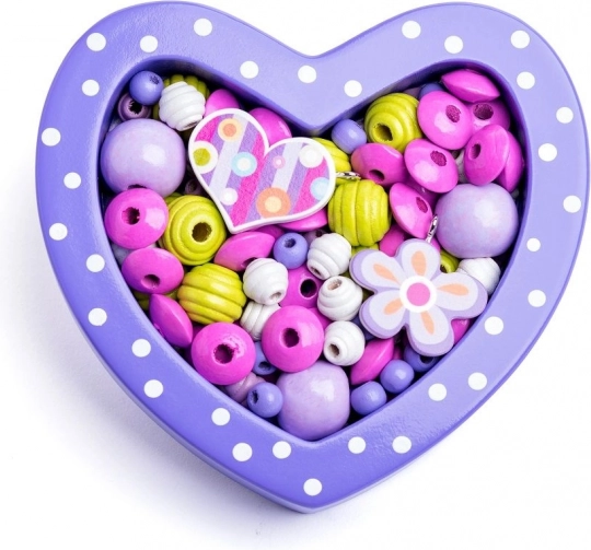 Kis lila szívecske gyöngyök