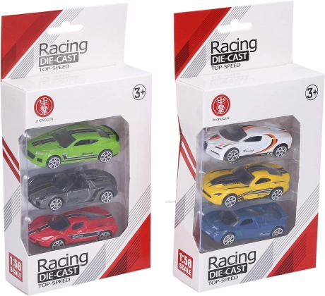 Fém kisautók készlet 3 db 7 cm