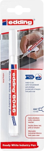 Edding 8046 Ready fehér, tartós jelölő, bliszter