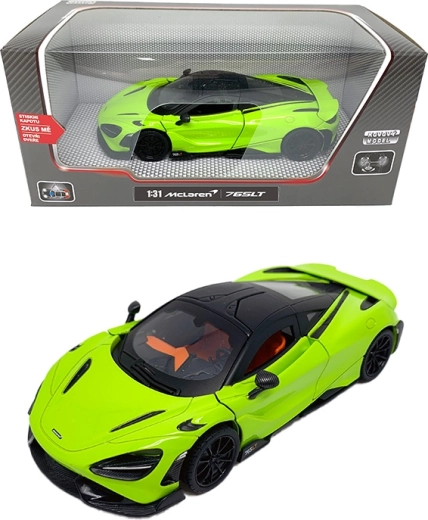 Fém autómodell McLaren 765LT 1:31 fénnyel és hangokkal