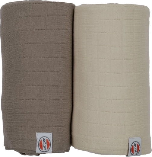 Lodger swaddler solid, 2 db-os szett 110 × 110 cm birch/buffalo